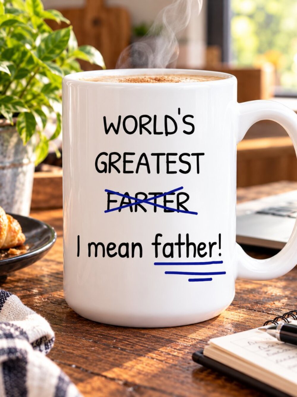 Worlds Greatest Farter I Mean Father Mug, Funny Dad Mug, Birthday Gift for Dad - Picture 2 of 4